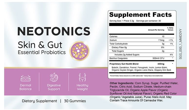 Neotonics Supplement Facts